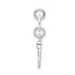 Sterling Silver Cupcake Charm with Garnet and Enamel Finish