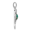 Sterling Silver Hummingbird Pendant with Turquoise Accent