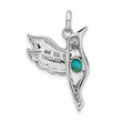 Sterling Silver Hummingbird Pendant with Turquoise Accent