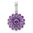 Sterling Silver 925 Amethyst Pendant with Elegant Purple Enamel