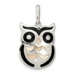 Sterling Silver 925 Owl Pendant with Onyx and MOP Elegant Design