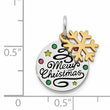 Sterling Silver Gold Tone Enamel CZ Christmas Pendant