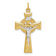 Sterling Silver & Gold Tone INRI Crucifix Pendant