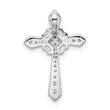 Sterling Silver Rhodium-plated CZ Cross Chain Slide