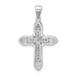 Sterling Silver Rhodium-plated Polished CZ Passion Cross Pendant