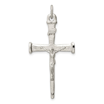 Sterling Silver Textured Crucifix Cross Pendant