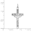 Sterling Silver Rhodium-plated Textured Risen Chist Cross Pendant