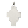 Sterling Silver Hollow Satin Antiqued Jesus Cross Medal
