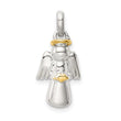 Sterling Silver Gold-plated Polished Angel Pendant