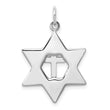 Sterling Silver Rhodium-plated Gold Tone Cross Star of David Charm Pendant