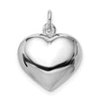 Sterling Silver Rhodium-plated Brushed/Polished Reversible Puffed Heart Pen