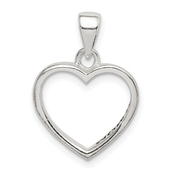Sterling Silver Enamel LOVE YOU MOM Heart Pendant