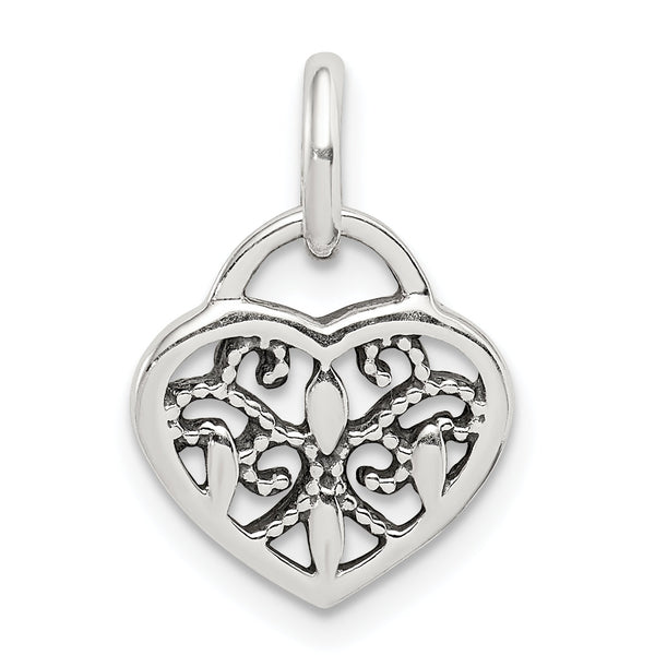 Sterling Silver Antique Heart Charm