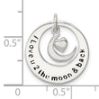 Sterling Silver Enamel I LOVE YOU TO THE MOON AND BACK Pendant