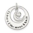 Sterling Silver Enamel I LOVE YOU TO THE MOON AND BACK Pendant