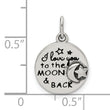 Sterling Silver Enamel Love you to the Moon & Back Charm Pendant