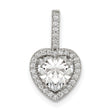 Sterling Silver CZ Heart Chain Slide