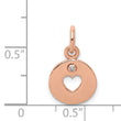 Sterling Silver Rhodium-plated Rose-tone & Diamond Open Heart Pendant