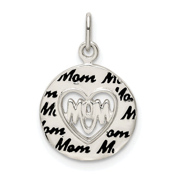Sterling Silver Enamel MOM Charm