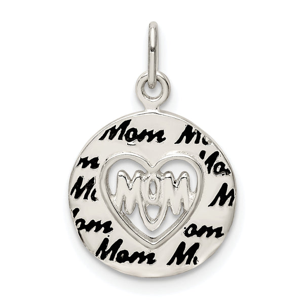Sterling Silver Enamel MOM Charm