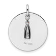 Sterling Silver Rhodium-plated Enameled Antiqued Love Wine Pendant