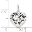 Sterling Silver Enamel MY FAMILY Heart Charm