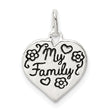 Sterling Silver Enamel MY FAMILY Heart Charm