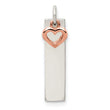 Sterling Silver & Rose-tone Bar & Heart Charm