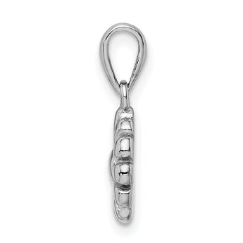 Sterling Silver Rhodium Plated Flower Pendant