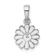 Sterling Silver Rhodium Plated Flower Pendant