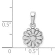 Sterling Silver Rhodium Plated Flower Pendant