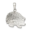 Sterling Silver Rhod-pltd Brown Preciosa Crystal Hedgehog Pendant