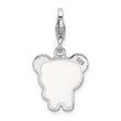 Sterling Silver Rhodium-plated Enameled Panda w/Lobster Clasp Charm