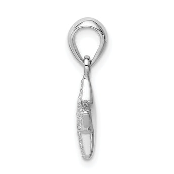 Sterling Silver Rhodium-plated CZ Star Pendant