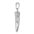 Sterling Silver Rhodium-plated Polished Claw Pendant