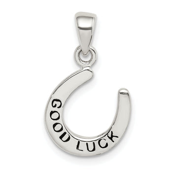 Sterling Silver Enamel Good Luck Horse Shoe Pendant