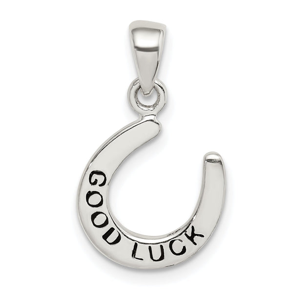 Sterling Silver Enamel Good Luck Horse Shoe Pendant