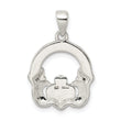 Sterling Silver Glitter Infused Claddagh Pendant