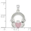Sterling Silver Glitter Infused Claddagh Pendant