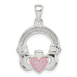 Sterling Silver Glitter Infused Claddagh Pendant
