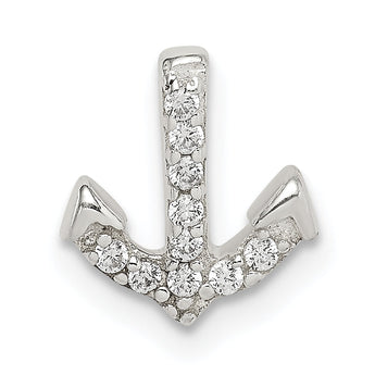 Sterling Silver CZ Anchor Chain Slide