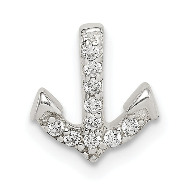 Sterling Silver CZ Anchor Chain Slide