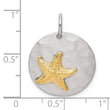 Sterling Silver Gold-Tone Starfish Brushed Pendant