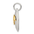Sterling Silver Gold-Tone Dolphin Brushed Pendant