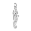Sterling Silver Rhodium-plated Seahorse Charm