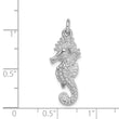 Sterling Silver Rhodium-plated Seahorse Charm