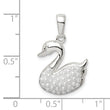 Sterling Silver Rhodium-plated Imitation Pearl Swan Pendant