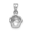 Sterling Silver RH-plated Multi-color Enameled Cupcake Children's Pendant