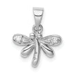 Sterling Silver Rhodium-plated Polished CZ Dragonfly Children's Pendant