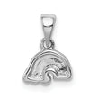 Sterling Silver RH-plated Polished & Enameled Rainbow Children's Pendant